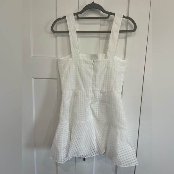 Amanda Uprichard ANNALISE White MINI DRESS IN GINGHAM ORGANZA Bridal Small - Picture 6 of 8